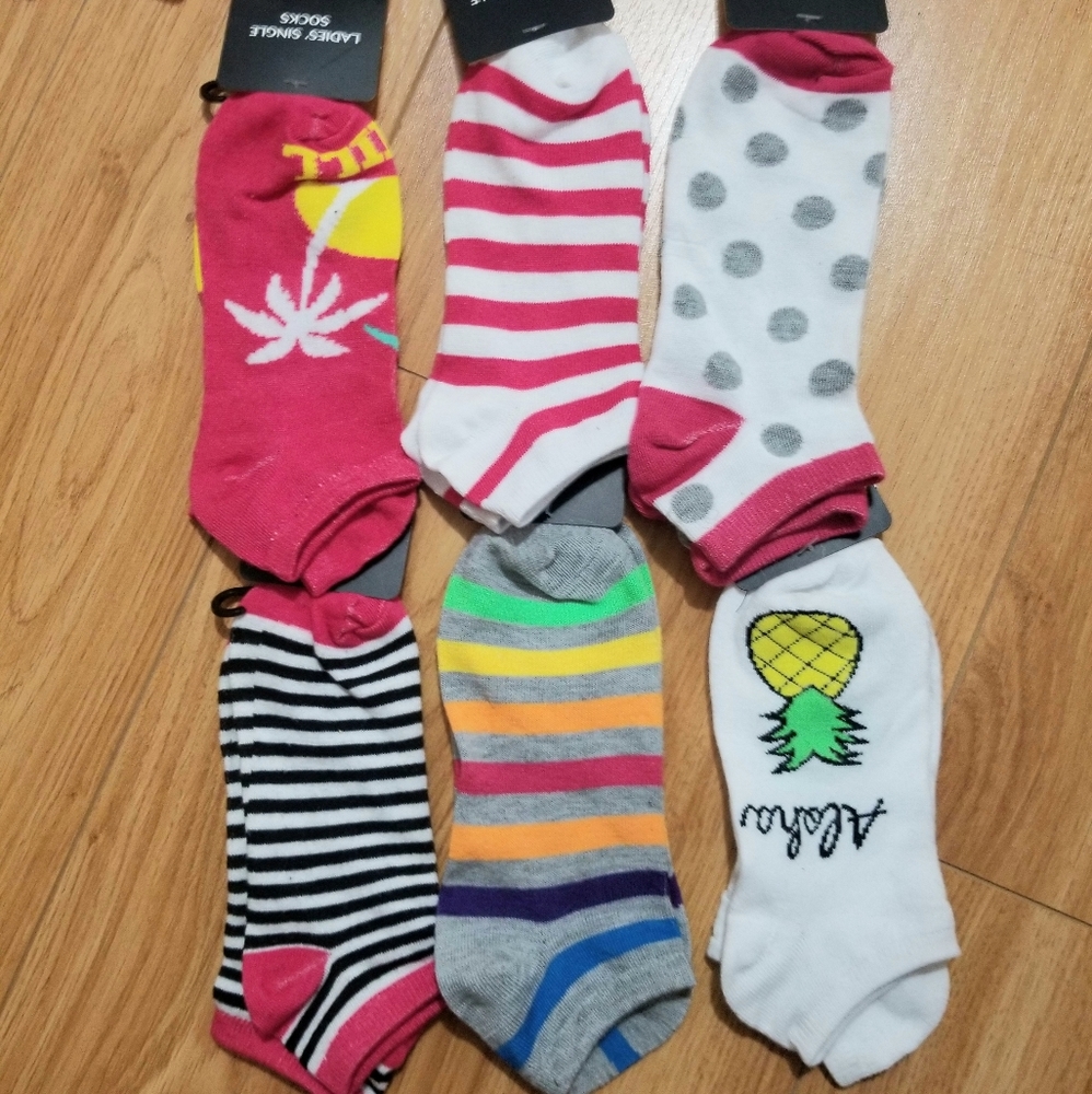 Summer fun socks 6 pair Bundle